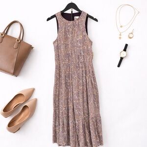 NWT The Good Journey Light Purple Floral Midi Dress Size 8 Smocked Waist Lined